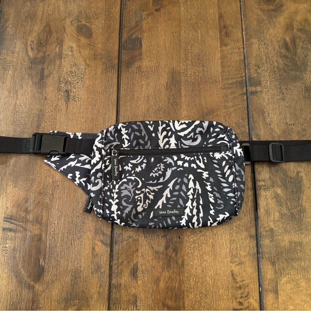 Vera Bradley Black, White, Grey Patterned Sling Bag